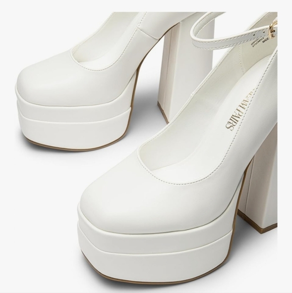 White Platform Heels New - Picture 5 of 16